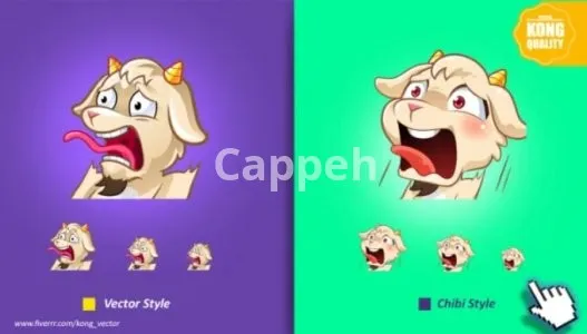 I will create custom twitch emotes in less than 24 hours by kong vector
