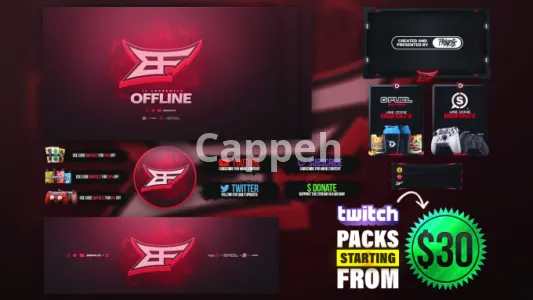 I will design a professional twitch overlay stream package and more