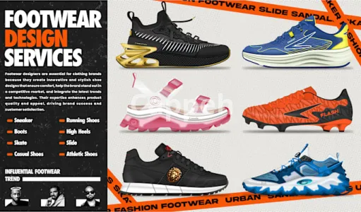 I will create shoe, boots, slide design and render for brand, industry, manufacture