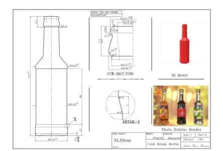 I will design glass and plastic bottles and jars
