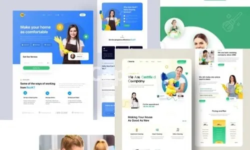 I will build cleaning service website, house, office cleaning, booking koala website