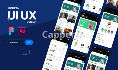 I will do modern mobile app or website ui ux design using figma xd