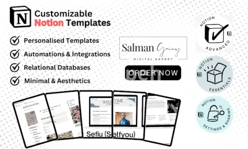 I will design aesthetic notion template for reselling on gumroad and etsy shop
