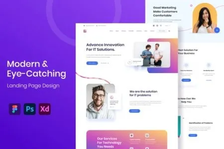 I will do modern eye catching landing page UI UX design