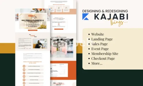 I will design your kajabi website landing page checkout page membership site
