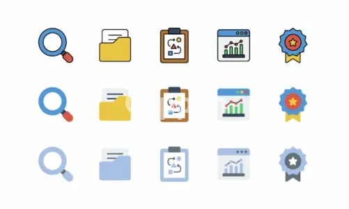 I will design custom flat icon set for website and app in 24 hours
