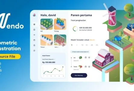 I will design a set of isometric icons for UI design