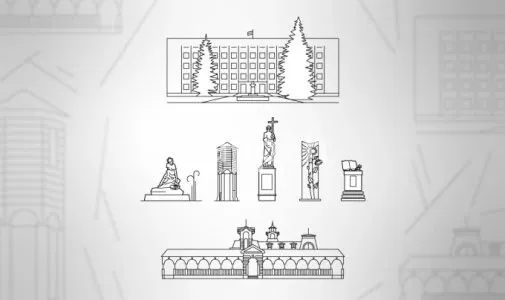 I will design simple linear icons and line art illustration for buildings and landmarks