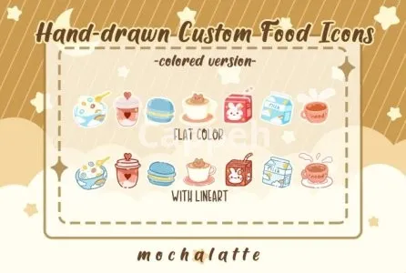 I will make hand drawn custom food icons and doodles
