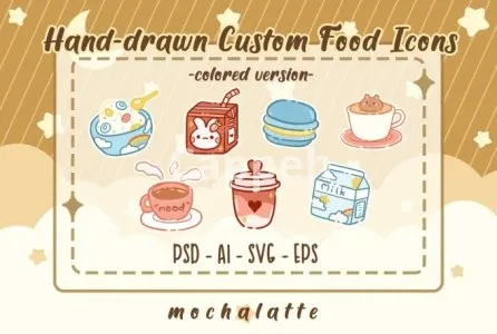 I will make hand drawn custom food icons and doodles