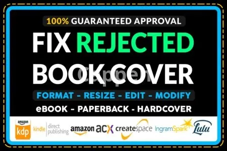 I will fix rejected format book cover design ebook, acx, hardcover and paperback