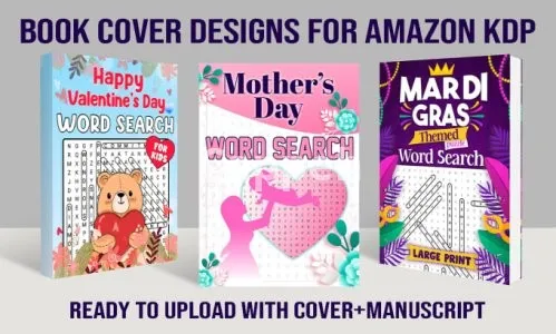 I will create activity puzzle book for amazon KDP word search crossword sudoku and more