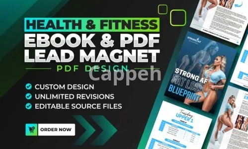 I will create your health and fitness ebook, pdf lead magnet design in canva