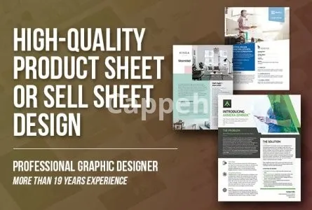 I will design a professional product sheet or sales sheet