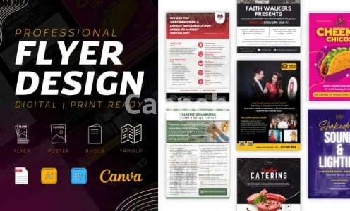 I will design all business, company flyer or brochure using canva templates