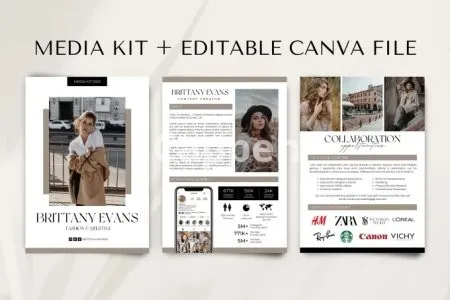I will design a beautiful influencer media kit, speaker sheet, rate card