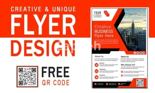I will design a creative flyer with a free qr code