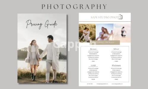 I will design price list, pricing guide, photography, etc