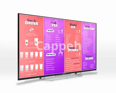 I will create digital menu boards for restaurants and cafés