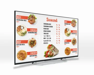I will create digital menu boards for restaurants and cafés