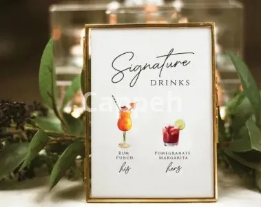 I will design wedding set menu, drinks menu, bar menu