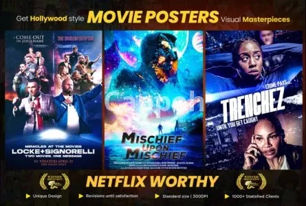 I will make professional movie poster design from your ideas