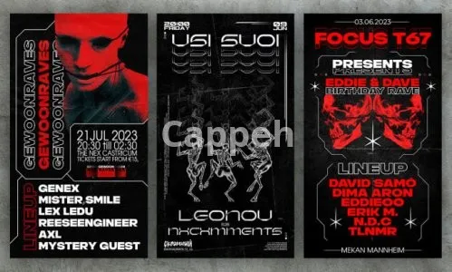 I will design the poster or flyer for techno rave club event