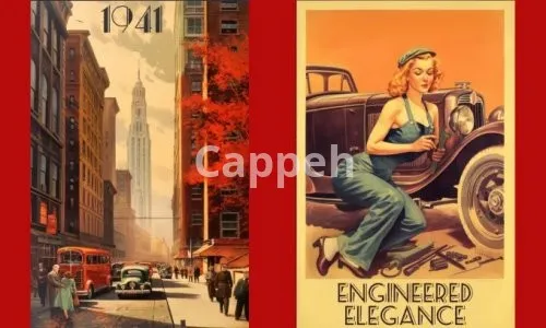 I will make 1940s vintage ad, travel illustration, film poster, book cover, event flyer
