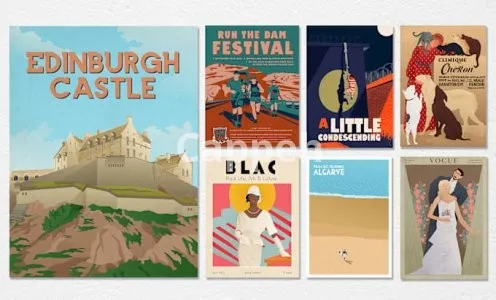 I will make art deco, vintage, retro, or vector art poster