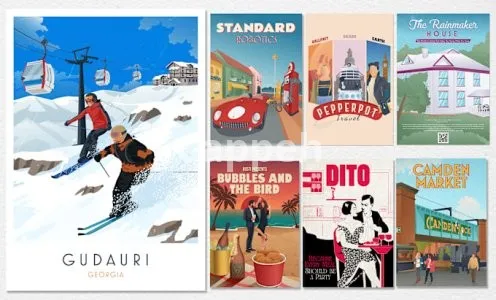 I will make art deco, vintage, retro, or vector art poster