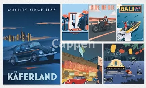 I will make art deco, vintage, retro, or vector art poster