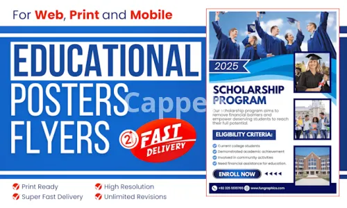 I will create school posters, educational flyers, and kids banners