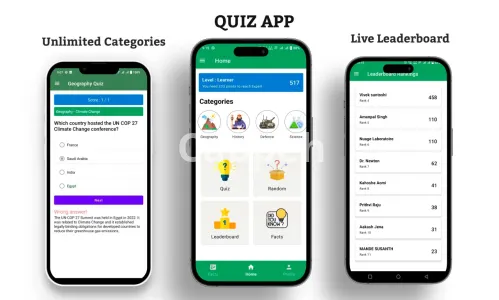 I will develop quiz app with admin dashboard