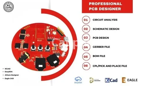 I will do circuit design, pcb design and gerber and bom generation