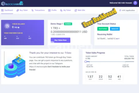 I will create ico token presale website with presale dashboard