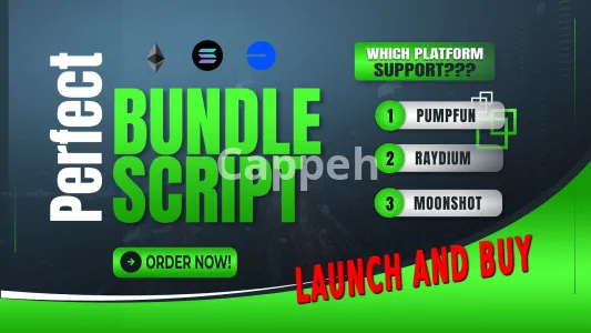 I will make bundle script launch initial buy tron ethereum base solana tron blockchain
