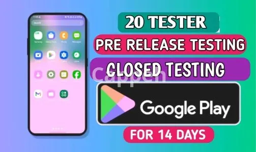 I will do 20 tester google play app pre release closed testing