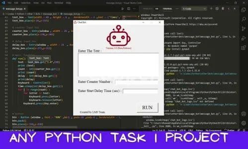 I will do python programming tasks and coding algorithms with gui