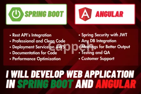 I will develop web applications using spring boot and angular