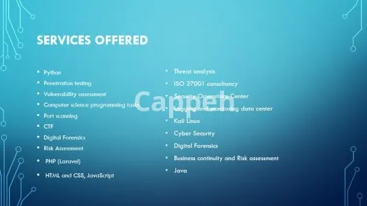 I will do cloud computing, information security tasks and research