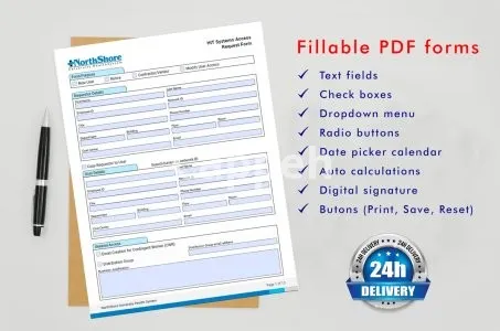 I will create fillable PDF form with data validations within 24 hrs