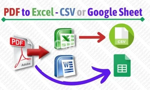 I will convert PDF to excel or CSV file, image, scanned docs to excel or google sheet