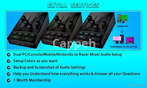 I will setup razer audio mixer for dual PC streaming or recording