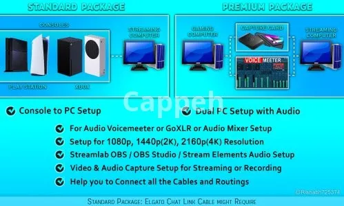 I will setup any capture card for dual pc live streaming recording