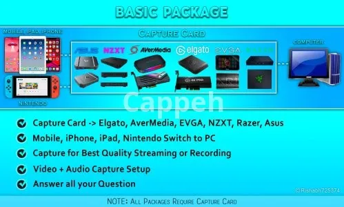 I will setup any capture card for dual pc live streaming recording