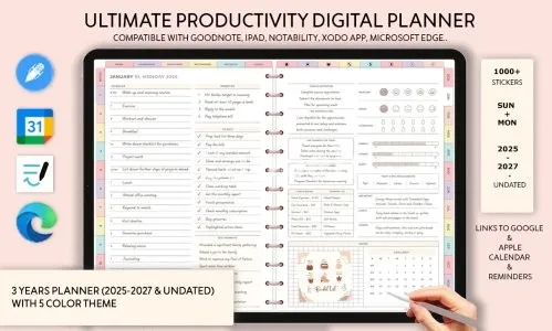 I will design unique digital planner, etsy digital products, etsy hyperlinked planner