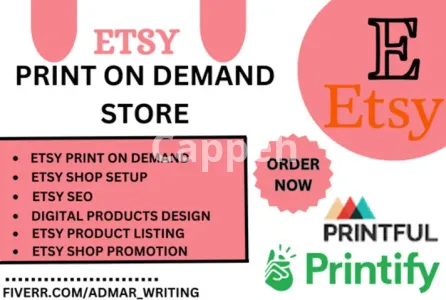 I will set up etsy print on demand shop etsy SEO etsy shop design etsy digital products