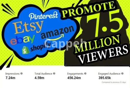 I will promote etsy, amazon, shopify store to 5 million pinterest
