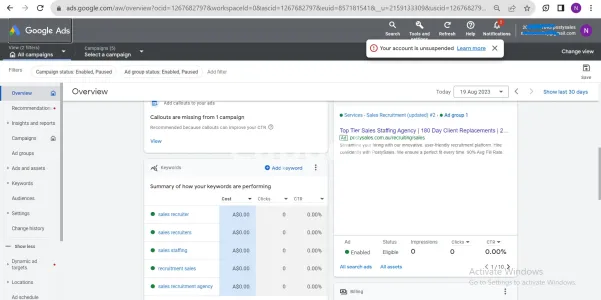 I will fix google ads account suspension, policy error, business policy,ads disapproved