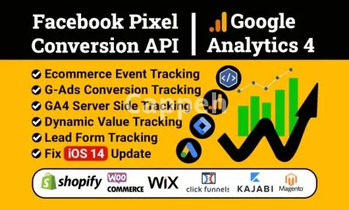 I will fix or setup meta pixel facebook conversion API, ga4 ecommerce tracking with GTM